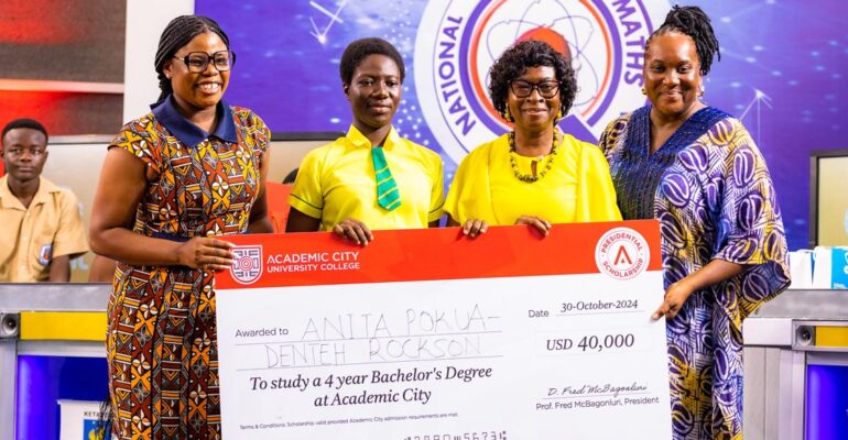 NSMQ-semifinalist-receives-Academic-City’s-presidential-scholarship